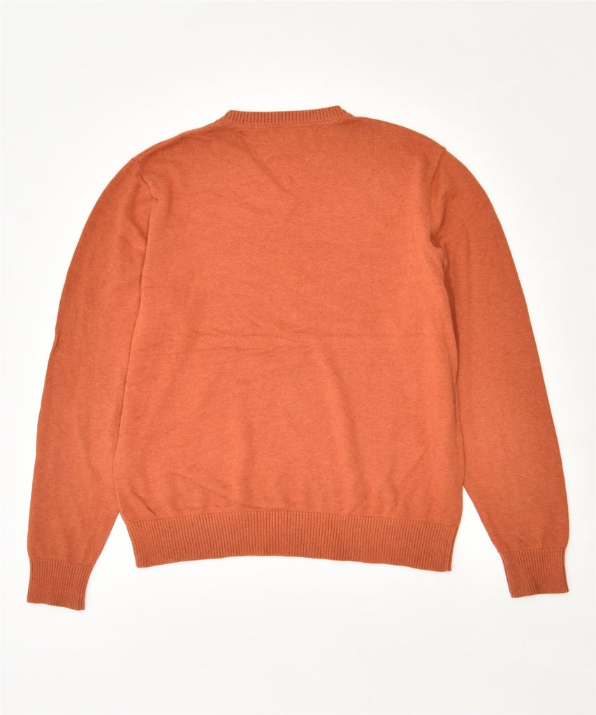 TOMMY HILFIGER Mens V-Neck Jumper Sweater Small Orange | Vintage | Thrift | Second-Hand | Used Clothing | Messina Hembry 