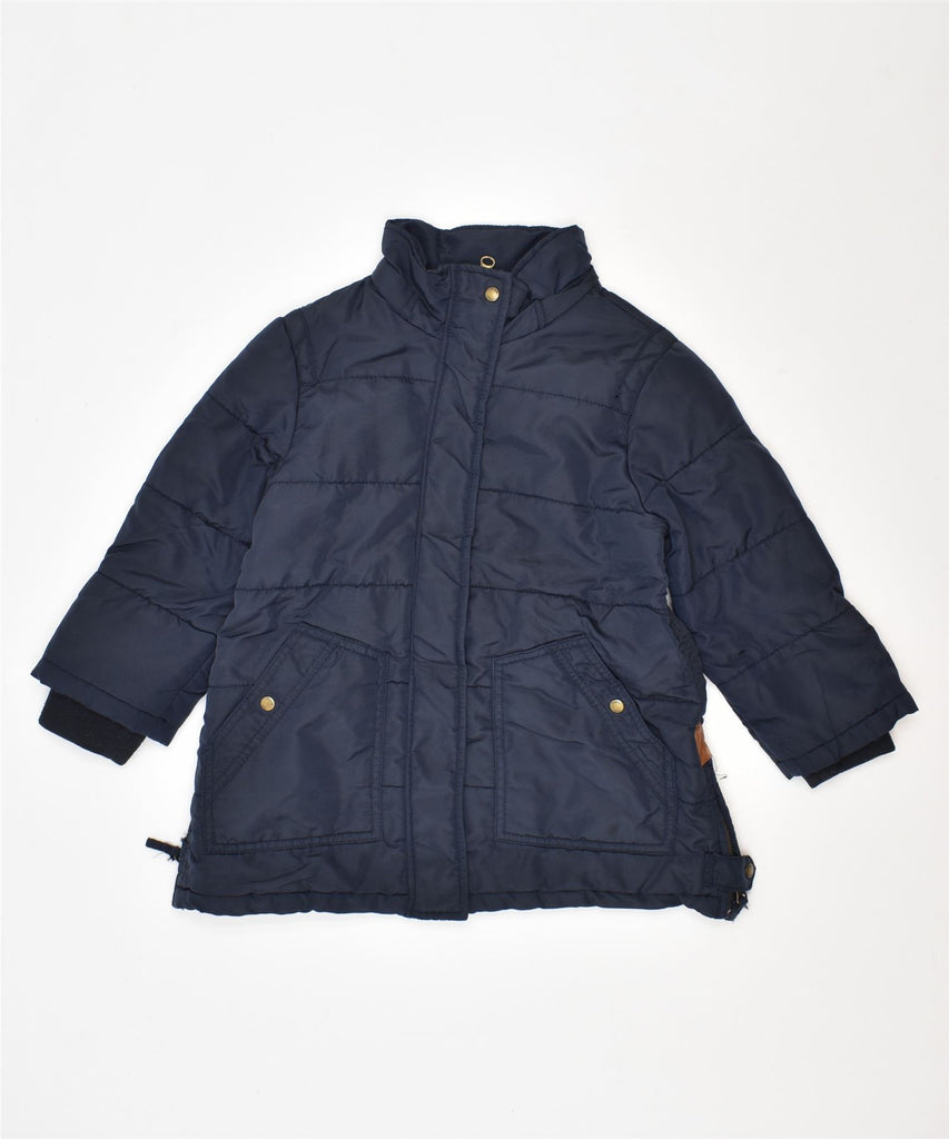 MASSIMO DUTTI Girls Padded Jacket 3-4 Years Navy Blue Nylon | Vintage | Thrift | Second-Hand | Used Clothing | Messina Hembry 