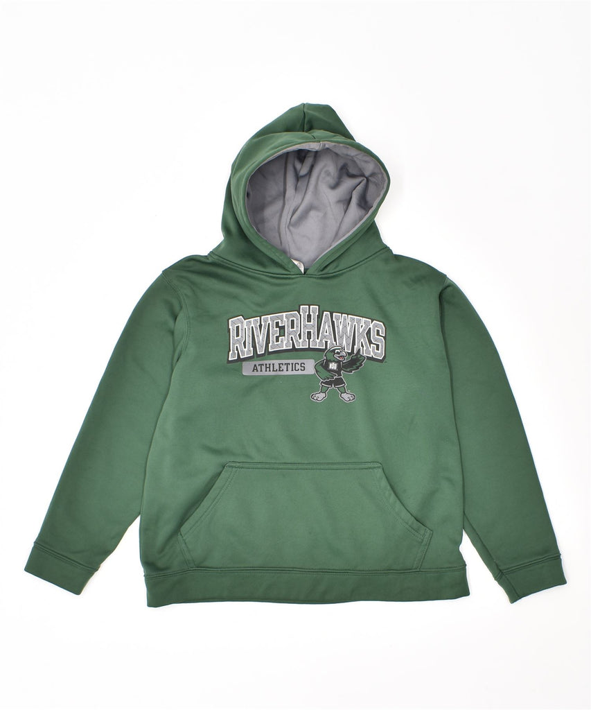 RUSSELL ATHLETIC Boys Graphic Hoodie Jumper 10-11 Years Large Green | Vintage | Thrift | Second-Hand | Used Clothing | Messina Hembry 