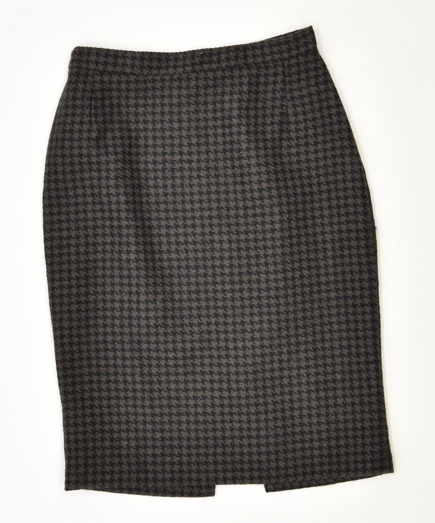 VINTAGE Womens Pencil Skirt W28 Small Brown Houndstooth | Vintage | Thrift | Second-Hand | Used Clothing | Messina Hembry 