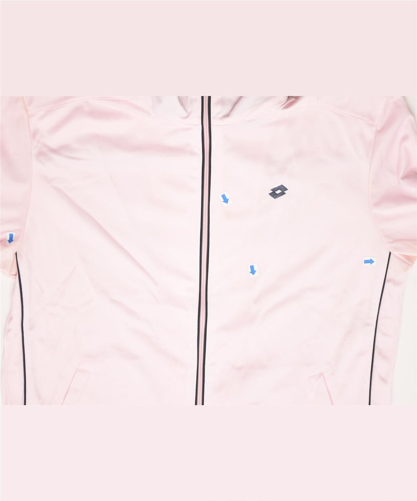 LOTTO Womens Tracksuit Top Jacket UK 20 2XL Pink Polyester | Vintage | Thrift | Second-Hand | Used Clothing | Messina Hembry 