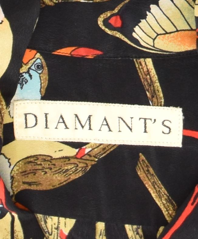 DIAMANT'S Womens Short Sleeve Shirt UK 18 XL Black Animal Print Classic | Vintage | Thrift | Second-Hand | Used Clothing | Messina Hembry 