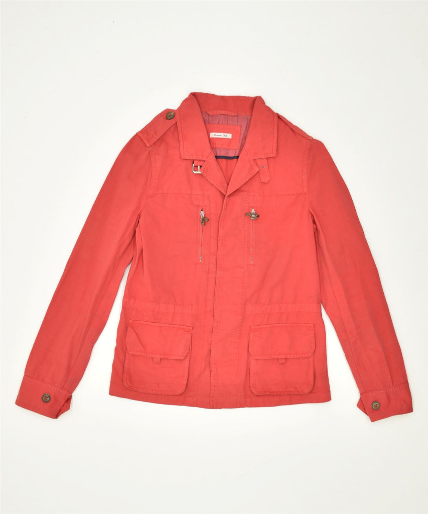 MASSIMO DUTTI Womens Military Jacket EU 36 Small Red Cotton | Vintage | Thrift | Second-Hand | Used Clothing | Messina Hembry 