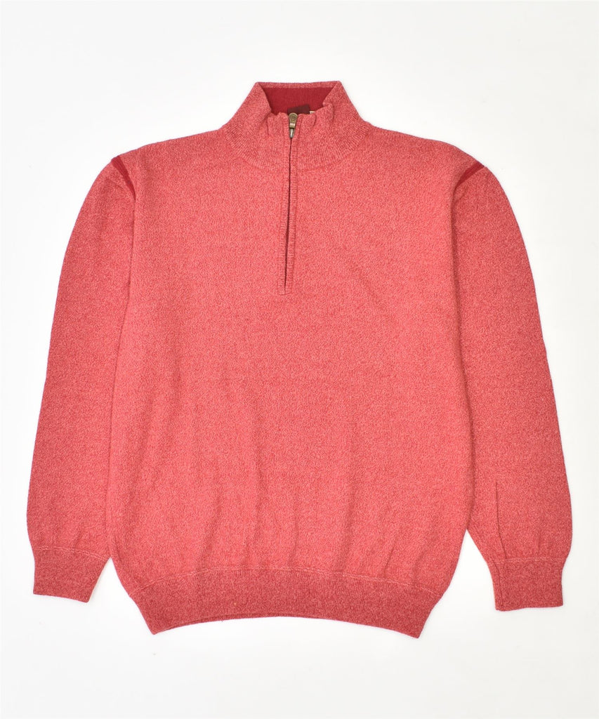 MARLBORO CLASSICS Mens Slim Fit Zip Neck Jumper Sweater 2XL Red Wool | Vintage | Thrift | Second-Hand | Used Clothing | Messina Hembry 