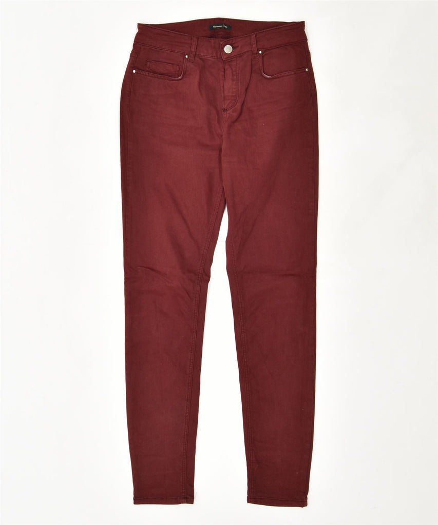 MASSIMO DUTTI Womens Skinny Casual Trousers US 6 Medium W28 L29 Burgundy | Vintage | Thrift | Second-Hand | Used Clothing | Messina Hembry 