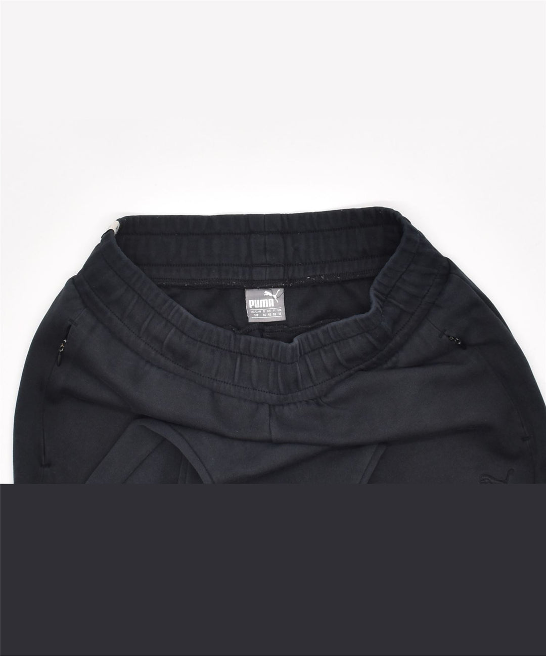 PUMA Womens Graphic Tracksuit Trousers UK 10 Small Black | Vintage | Thrift | Second-Hand | Used Clothing | Messina Hembry 