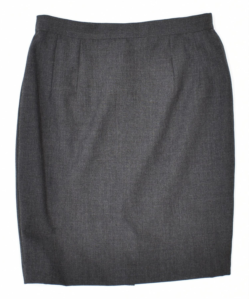 VINTAGE Womens Pencil Skirt IT 44 Medium W28 Grey Wool | Vintage | Thrift | Second-Hand | Used Clothing | Messina Hembry 