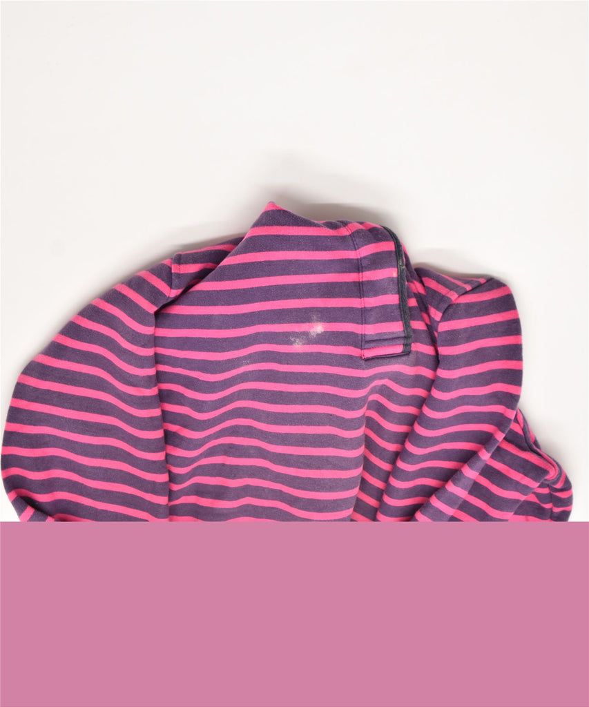 VINTAGE Womens Button Neck Sweatshirt Jumper UK 18 XL Pink Striped Cotton | Vintage | Thrift | Second-Hand | Used Clothing | Messina Hembry 