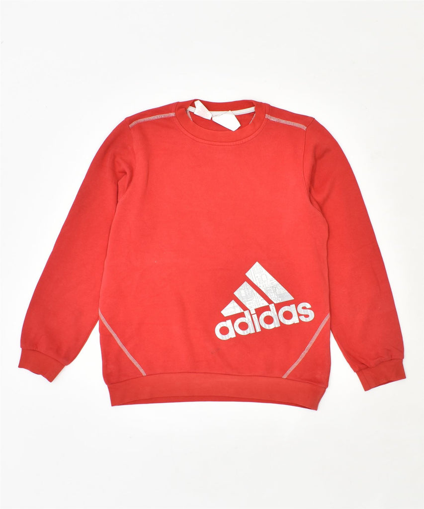 ADIDAS Boys Graphic Sweatshirt Jumper 11-12 Years Red Cotton | Vintage | Thrift | Second-Hand | Used Clothing | Messina Hembry 