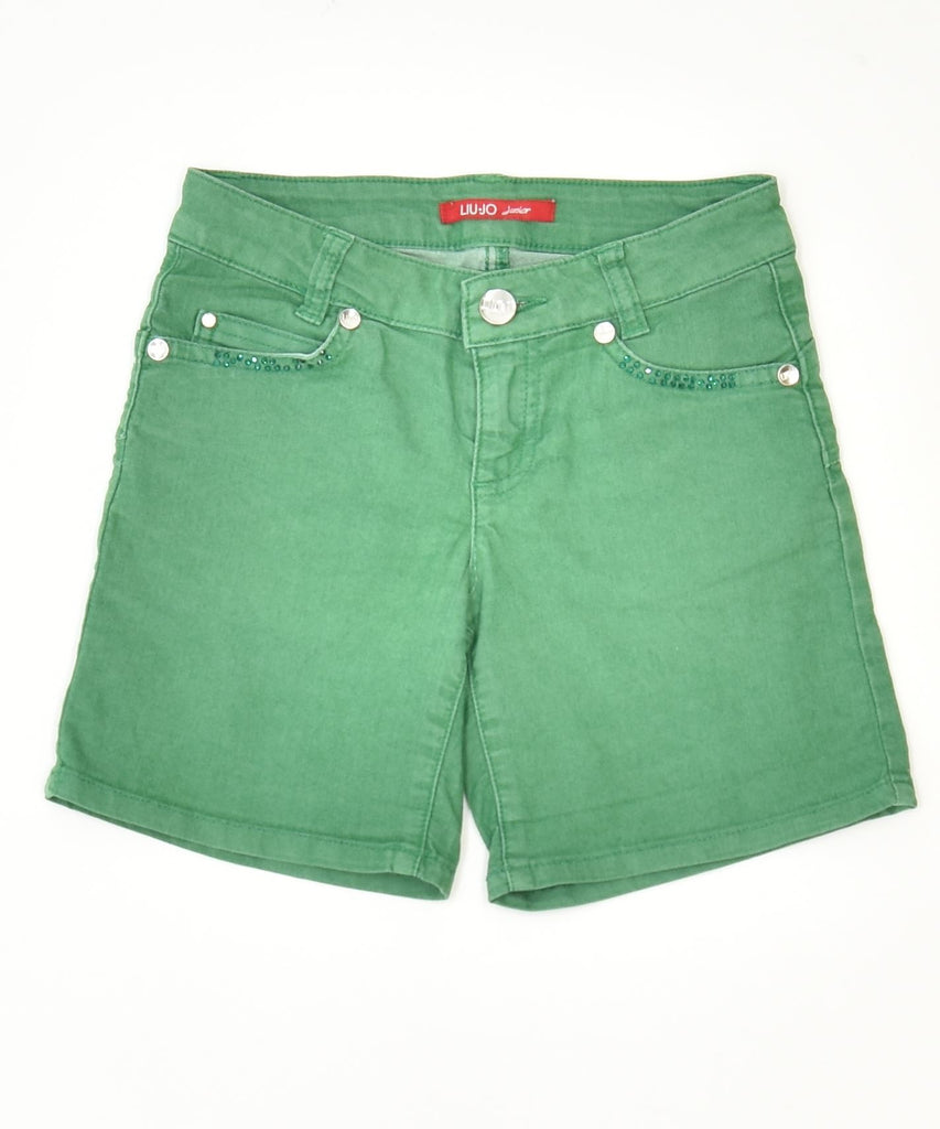 LIU JO Girls Casual Shorts 7-8 Years W24 Green Cotton Classic | Vintage | Thrift | Second-Hand | Used Clothing | Messina Hembry 