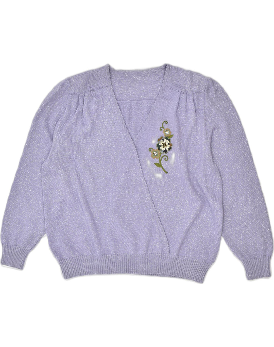 VINTAGE Womens V-Neck Jumper Sweater UK 20 2XL Purple | Vintage | Thrift | Second-Hand | Used Clothing | Messina Hembry 
