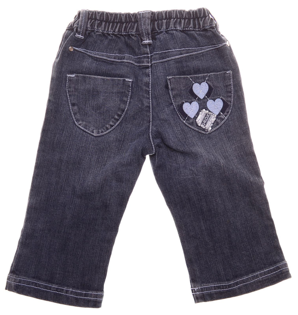 GEOX Girls Jeans 6-9 Months W17 L9 Grey Cotton Straight | Vintage | Thrift | Second-Hand | Used Clothing | Messina Hembry 