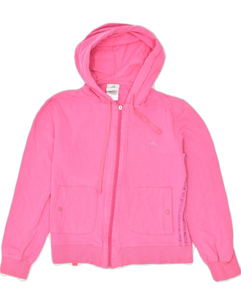 ADIDAS Womens Zip Hoodie Sweater EU 38/40 Medium Pink Cotton | Vintage | Thrift | Second-Hand | Used Clothing | Messina Hembry 