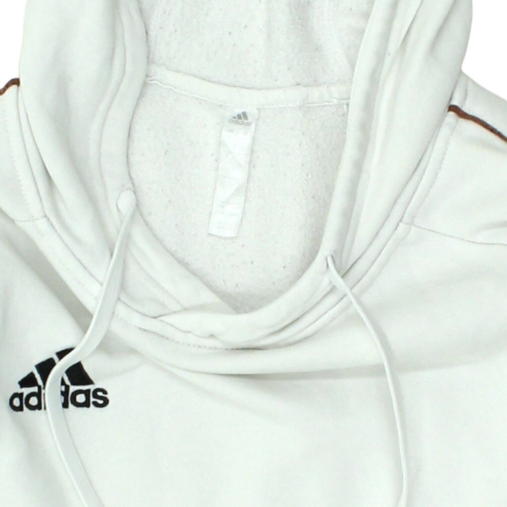 Adidas Embroidered Logo Mens White Pullover Hoodie | Sportswear VTG | Vintage Messina Hembry | Thrift | Second-Hand Messina Hembry | Used Clothing | Messina Hembry 