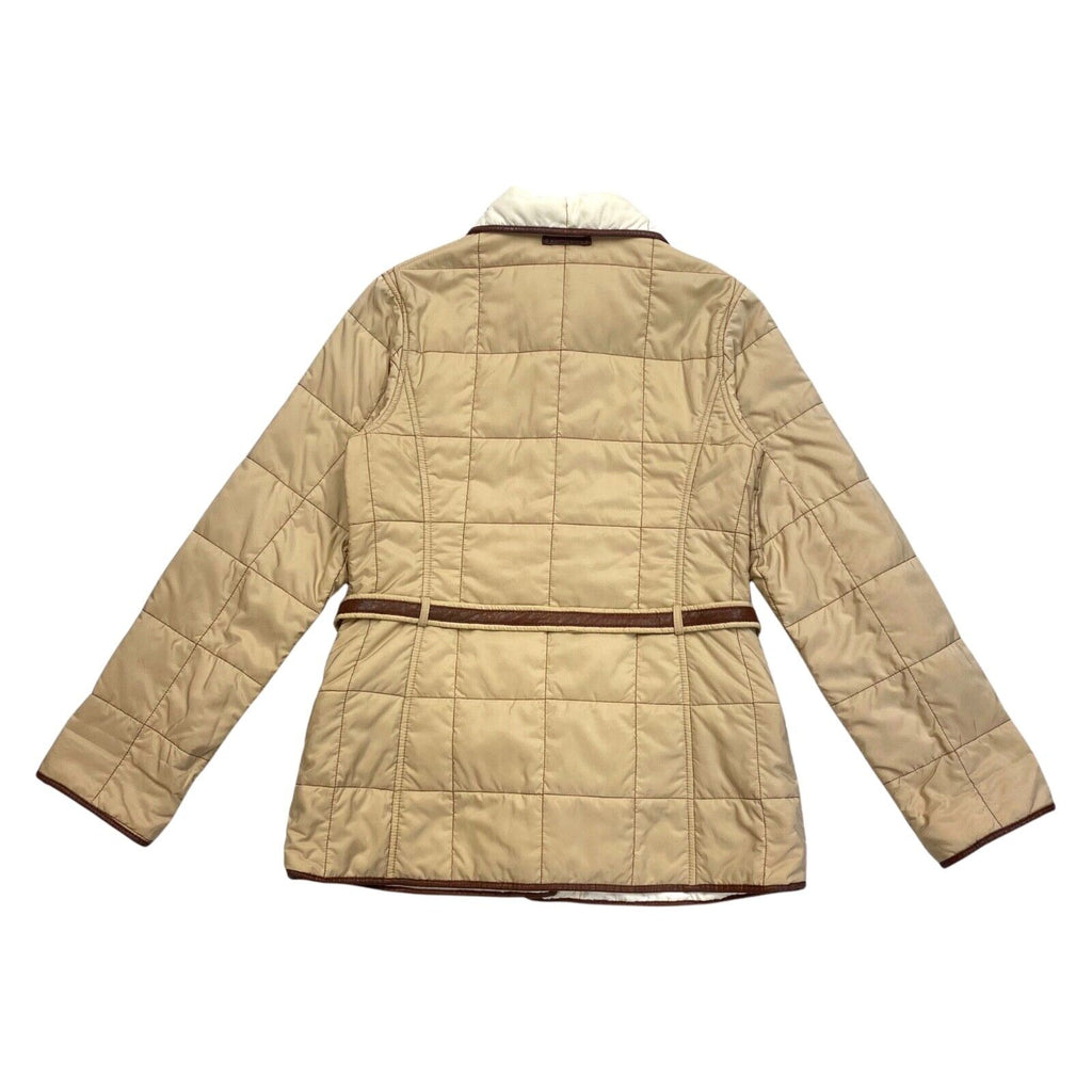 Fay Quilted Belted Jacket | Vintage High End Luxury Designer Beige VTG | Vintage Messina Hembry | Thrift | Second-Hand Messina Hembry | Used Clothing | Messina Hembry 