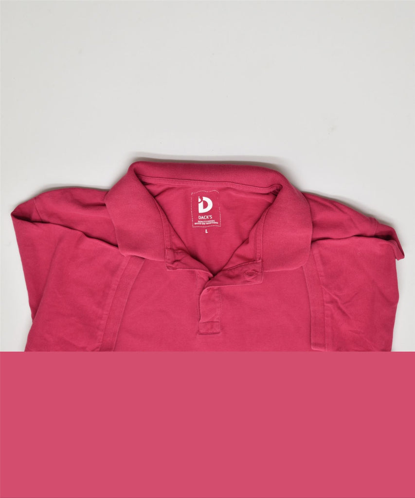 DACK'S Mens Polo Shirt Large Pink Vintage | Vintage | Thrift | Second-Hand | Used Clothing | Messina Hembry 