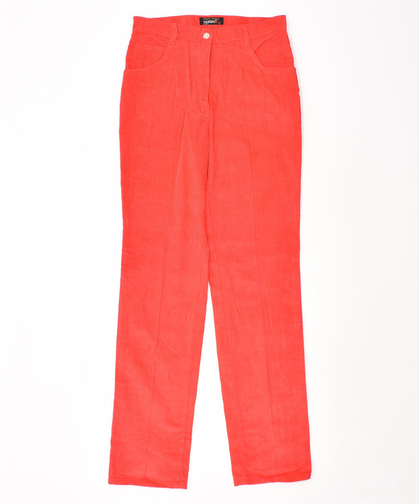 3SUIISSE Womens Straight Corduroy Trousers IT 40 Small W28 L32 Red Cotton | Vintage | Thrift | Second-Hand | Used Clothing | Messina Hembry 