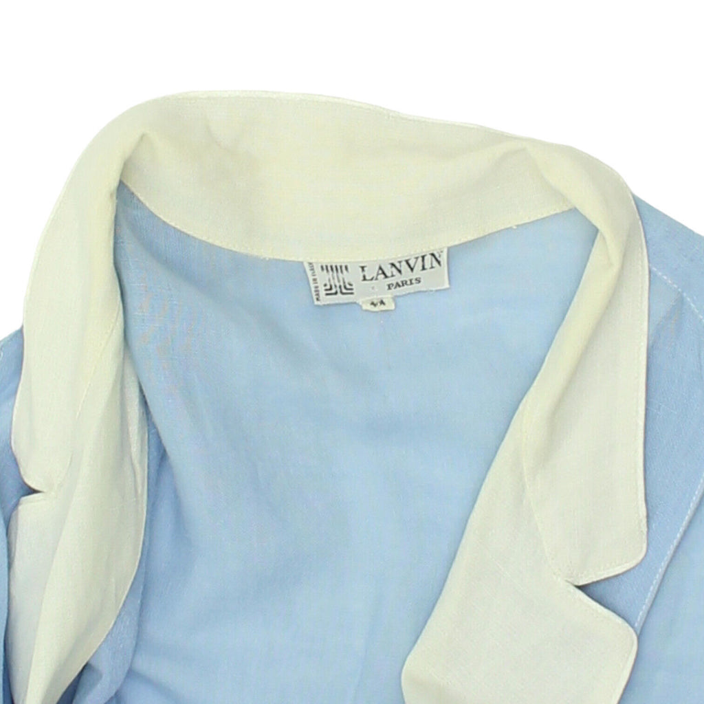 Lanvin Paris Womens Blue Cotton Linen Sleeveless Dress | Vintage Designer VTG | Vintage Messina Hembry | Thrift | Second-Hand Messina Hembry | Used Clothing | Messina Hembry 