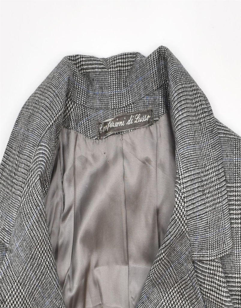 VINTAGE Womens 2 Button Blazer Jacket UK 14 Medium Grey Check | Vintage | Thrift | Second-Hand | Used Clothing | Messina Hembry 