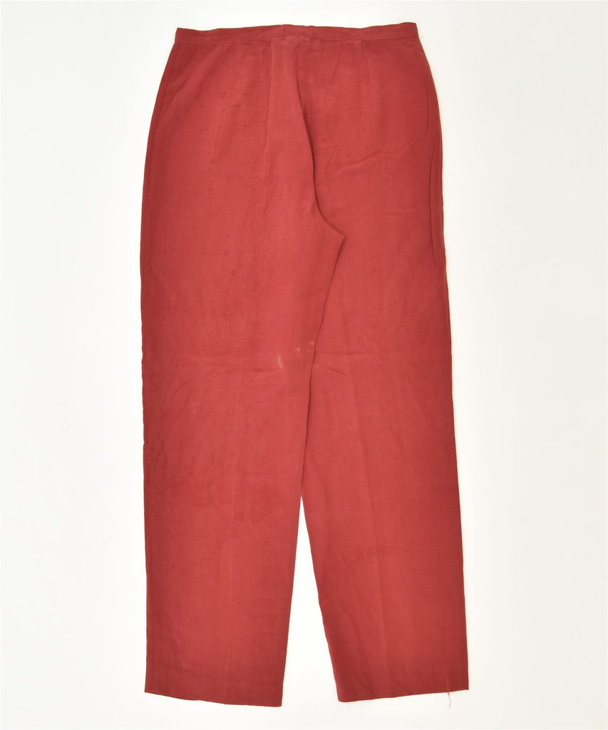 MIRALBA Womens Slim Suit Trousers UK 14 Medium W30 L30 Red Modal Classic | Vintage | Thrift | Second-Hand | Used Clothing | Messina Hembry 