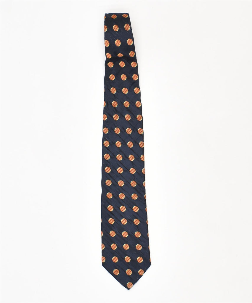 ENRICO COVERI Mens Tie One Size Navy Blue Polka Dot Silk | Vintage | Thrift | Second-Hand | Used Clothing | Messina Hembry 