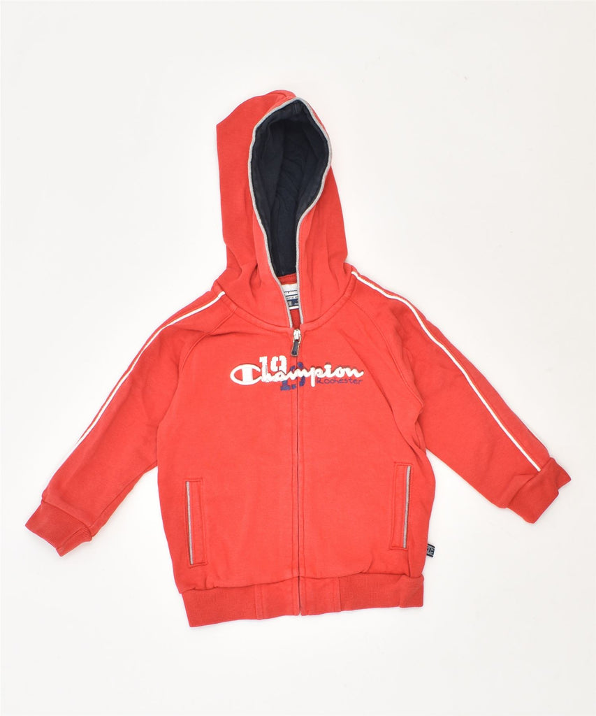 CHAMPION Boys Zip Hoodie Sweater 9-12 Months Small Red | Vintage | Thrift | Second-Hand | Used Clothing | Messina Hembry 