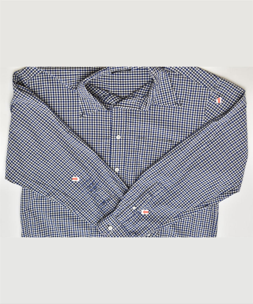 NAUTICA Mens Shirt Medium Blue Check Cotton | Vintage | Thrift | Second-Hand | Used Clothing | Messina Hembry 