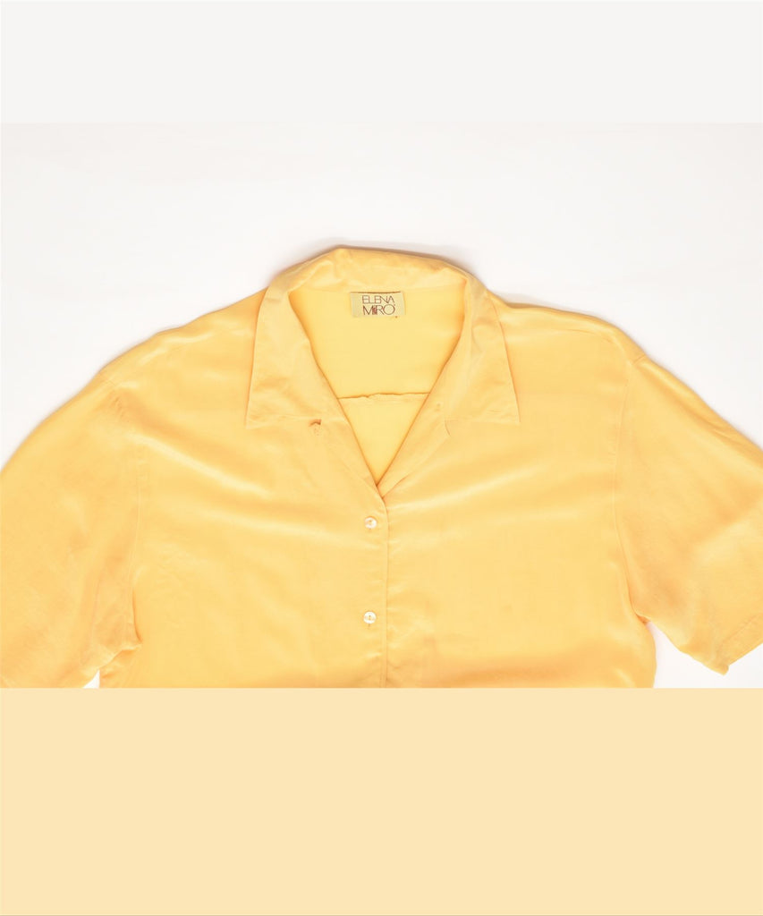 ELENA MIRO Womens Short Sleeve Shirt Blouse UK 18 XL Yellow Vintage | Vintage | Thrift | Second-Hand | Used Clothing | Messina Hembry 