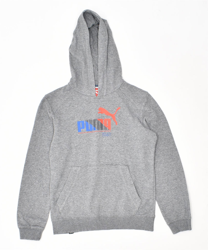 PUMA Boys Graphic Hoodie Jumper 11-12 Years Grey | Vintage | Thrift | Second-Hand | Used Clothing | Messina Hembry 