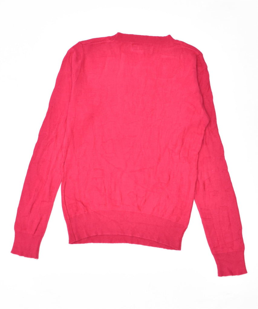 DESIGUAL Womens Crew Neck Jumper Sweater UK 4 XS Pink | Vintage | Thrift | Second-Hand | Used Clothing | Messina Hembry 