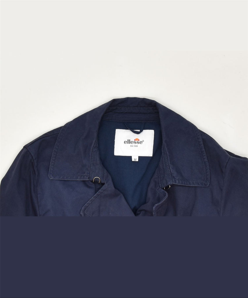 ELLESSE Womens Military Jacket UK 12 Medium Navy Blue Cotton Classic | Vintage | Thrift | Second-Hand | Used Clothing | Messina Hembry 