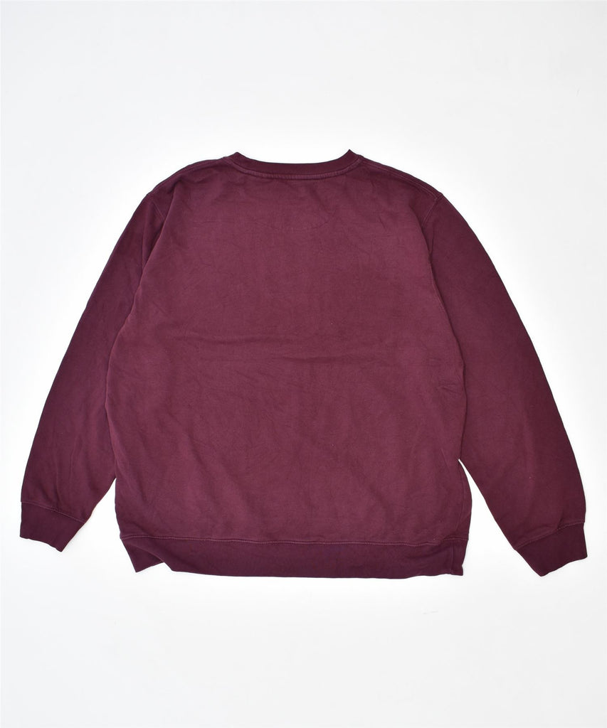 CHAPS Mens Sweatshirt Jumper 2XL Maroon Cotton | Vintage | Thrift | Second-Hand | Used Clothing | Messina Hembry 