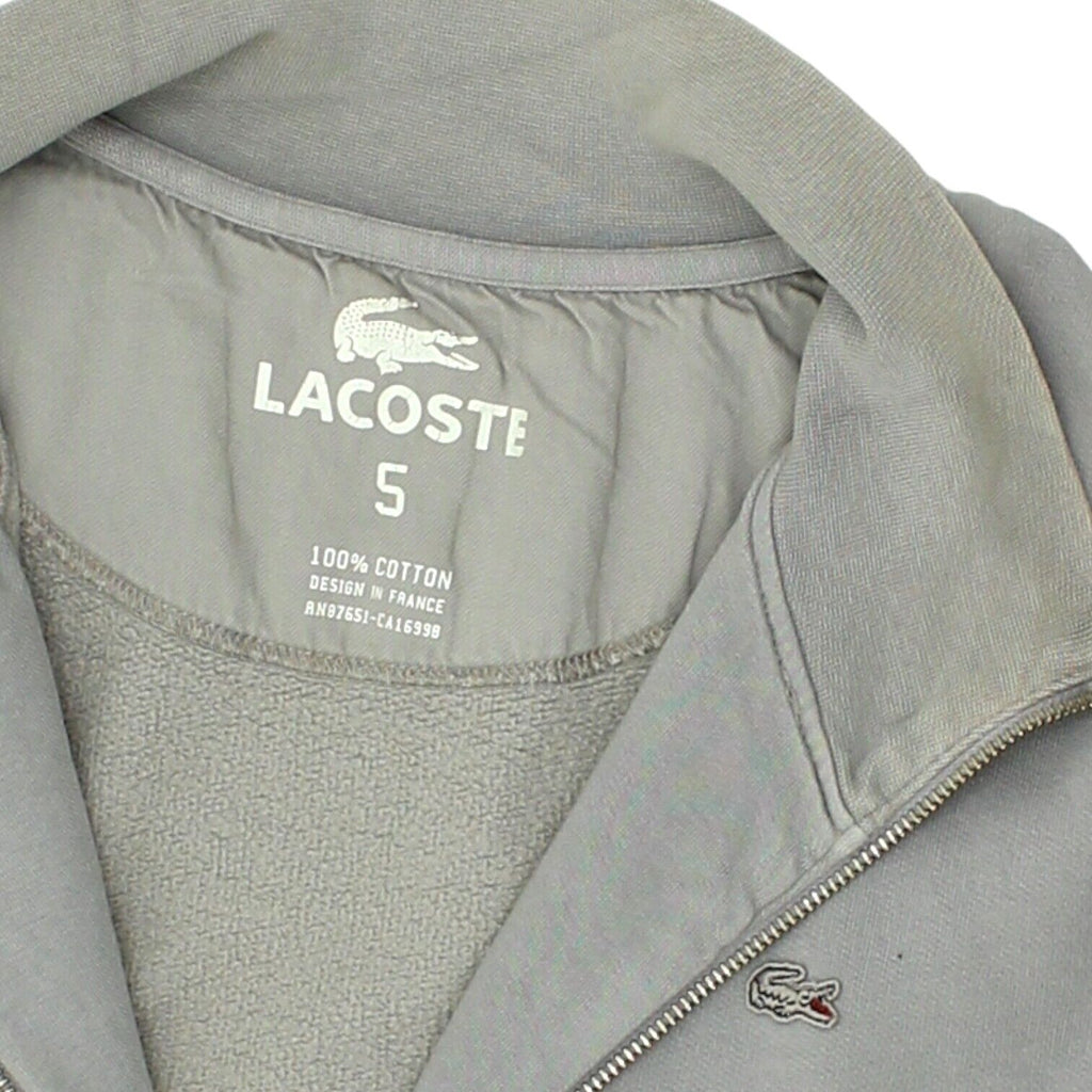 Lacoste Mens Grey Track Full Zip Jacket | Vintage Retro Cotton Sportswear VTG | Vintage Messina Hembry | Thrift | Second-Hand Messina Hembry | Used Clothing | Messina Hembry 