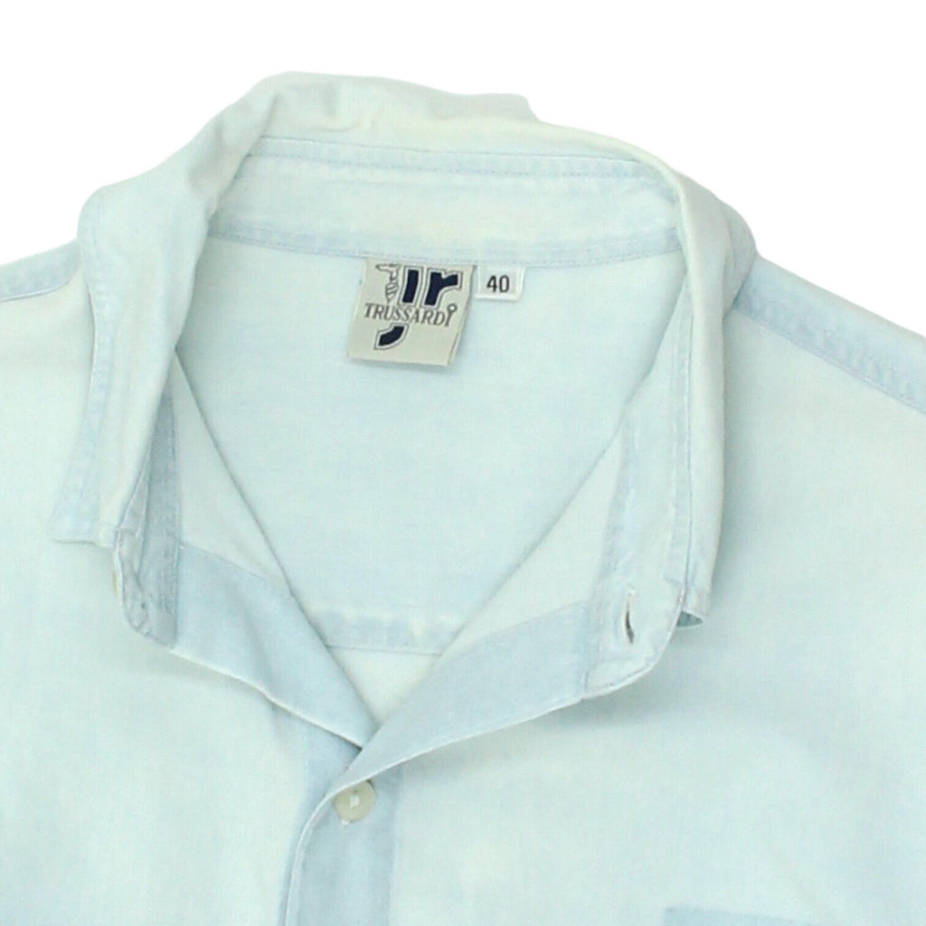 Trussardi Junior Pale Blue Shirt | Vintage High End Luxury Designer Boys VTG | Vintage Messina Hembry | Thrift | Second-Hand Messina Hembry | Used Clothing | Messina Hembry 