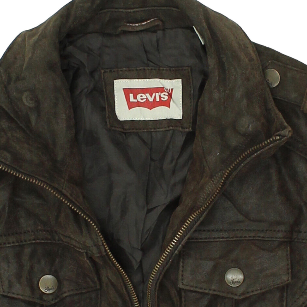 Levi's Womens Brown Leather Suede Full Zip Biker Jacket | Vintage Designer VTG | Vintage Messina Hembry | Thrift | Second-Hand Messina Hembry | Used Clothing | Messina Hembry 