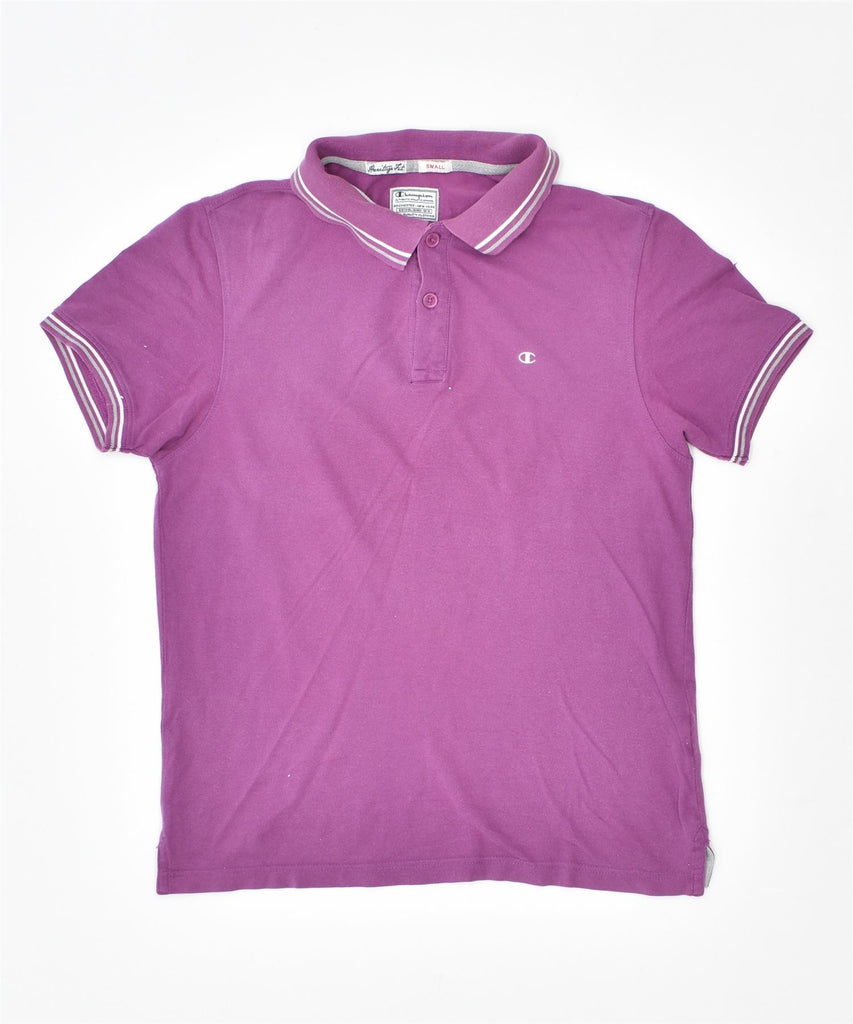 CHAMPION Womens Polo Shirt UK 8 Small Purple Cotton | Vintage | Thrift | Second-Hand | Used Clothing | Messina Hembry 