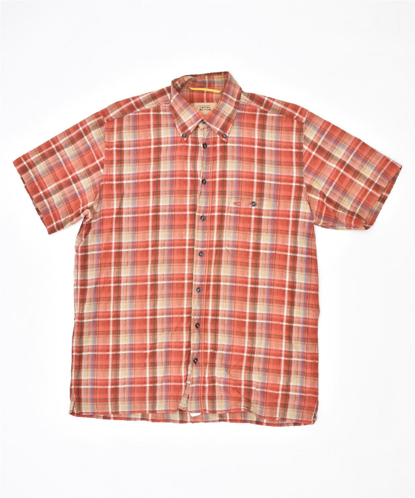 CAMEL ACTIVE Mens Short Sleeve Shirt Medium Red Check Cotton | Vintage | Thrift | Second-Hand | Used Clothing | Messina Hembry 