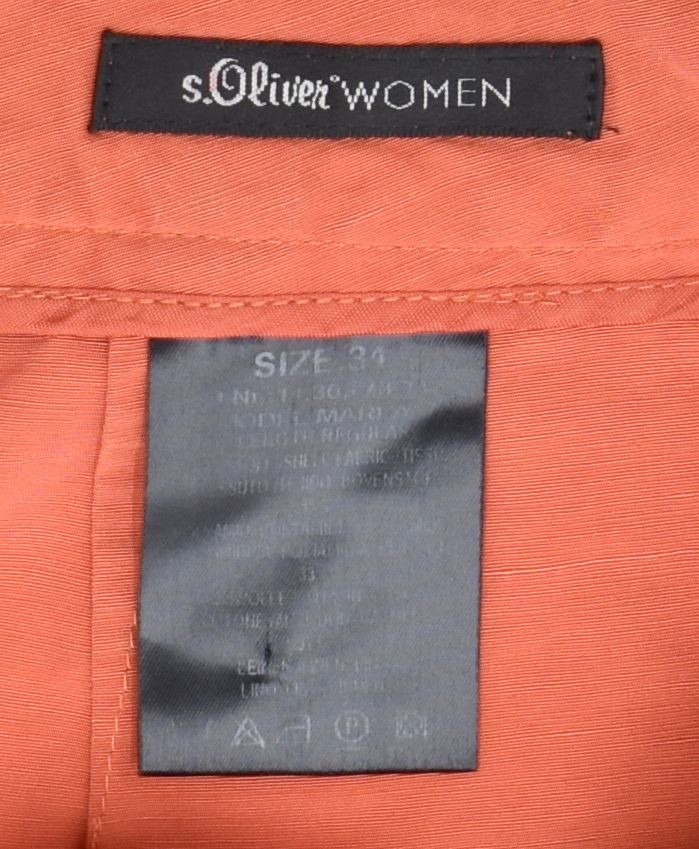 S.O'LIVER Womens Marla Straight Casual Trousers W27 L30 Orange Polyamide | Vintage | Thrift | Second-Hand | Used Clothing | Messina Hembry 