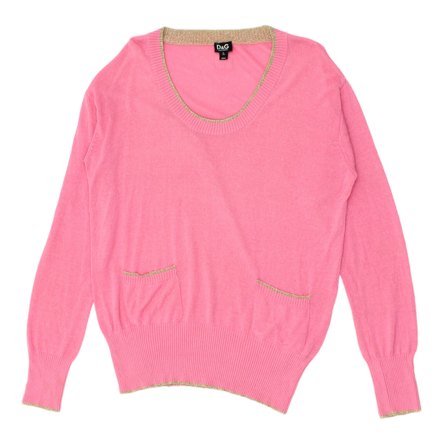 Dolce Gabbana Pink Knit Jumper Vintage Designer Viscose