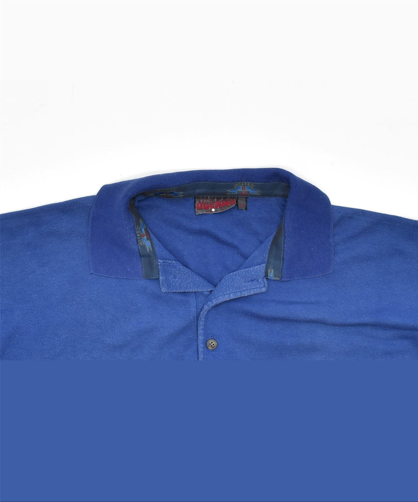 OCEANO Mens Polo Shirt IT 52 Large Blue Cotton Vintage | Vintage | Thrift | Second-Hand | Used Clothing | Messina Hembry 