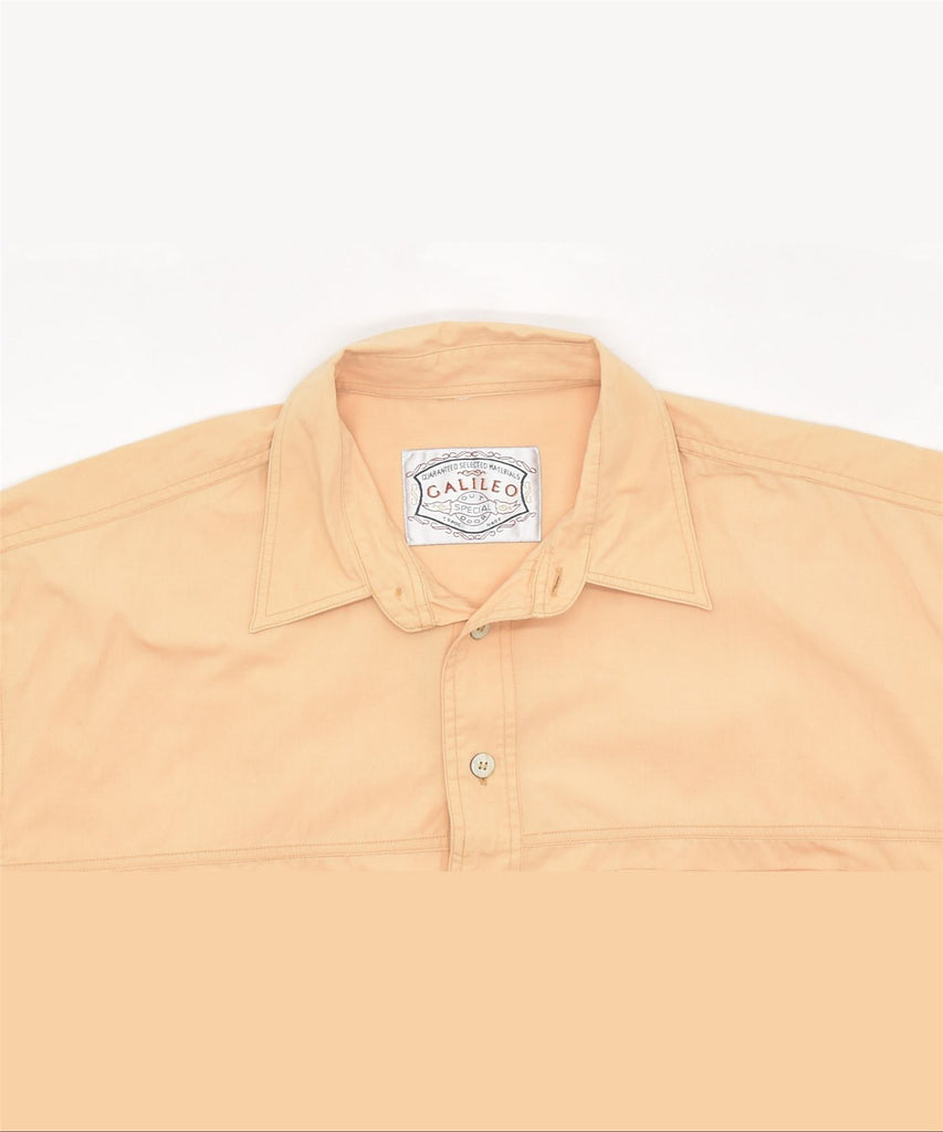 GALILEO Mens Short Sleeve Shirt XL Orange | Vintage | Thrift | Second-Hand | Used Clothing | Messina Hembry 