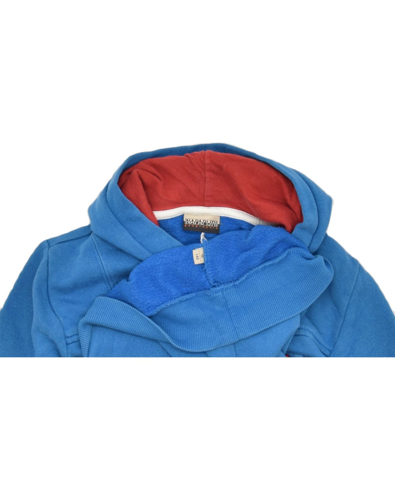 NAPAPIJRI Boys Graphic Hoodie Jumper 9-10 Years Blue | Vintage | Thrift | Second-Hand | Used Clothing | Messina Hembry 