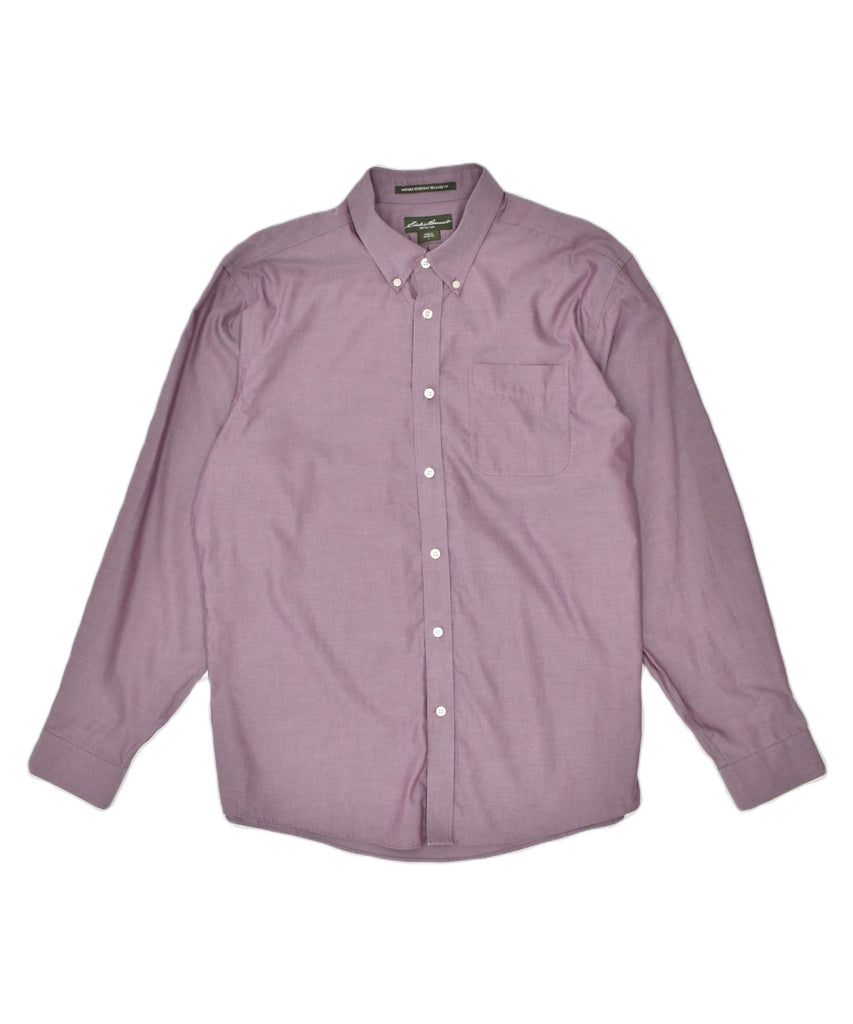 EDDIE BAUER Mens Relaxed Fit Shirt Large Purple Cotton | Vintage | Thrift | Second-Hand | Used Clothing | Messina Hembry 