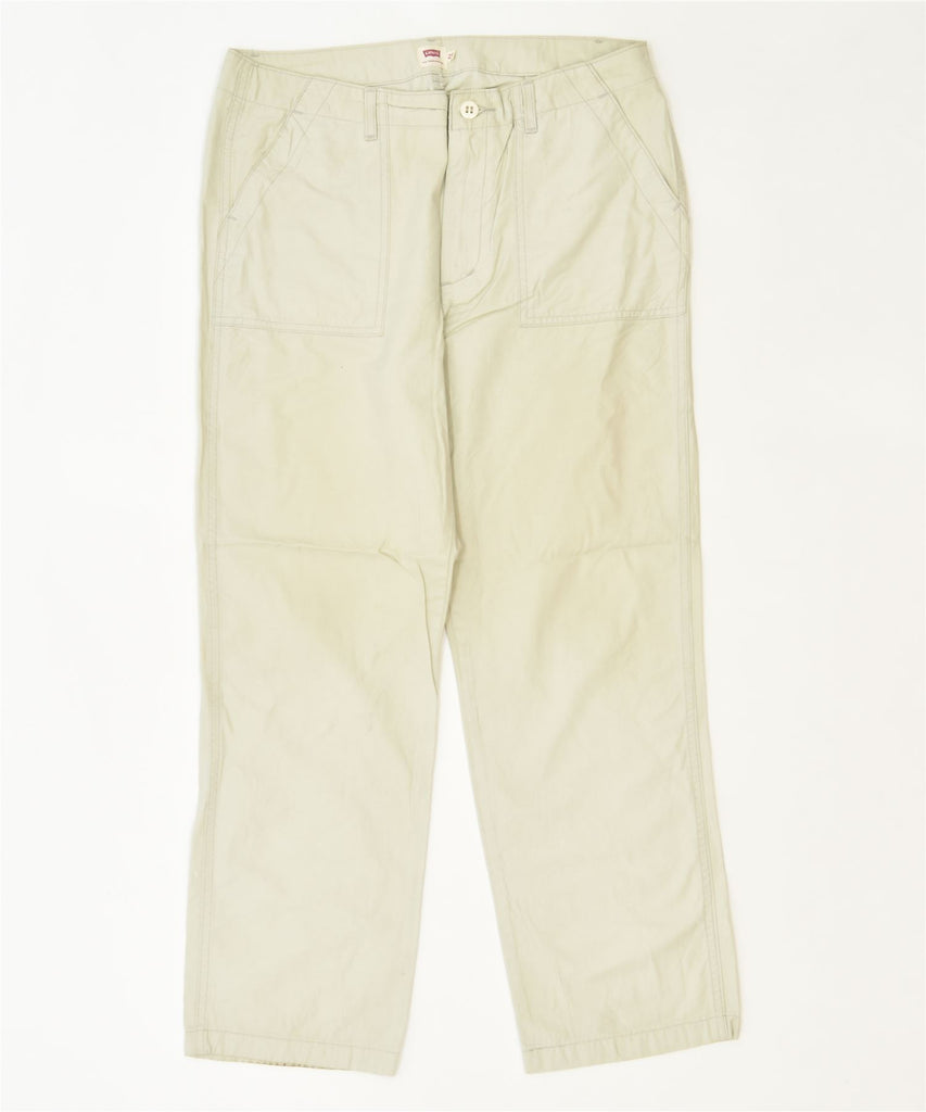 LEVI'S Womens Straight Trousers W34 L28 Off White Cotton Classic | Vintage | Thrift | Second-Hand | Used Clothing | Messina Hembry 