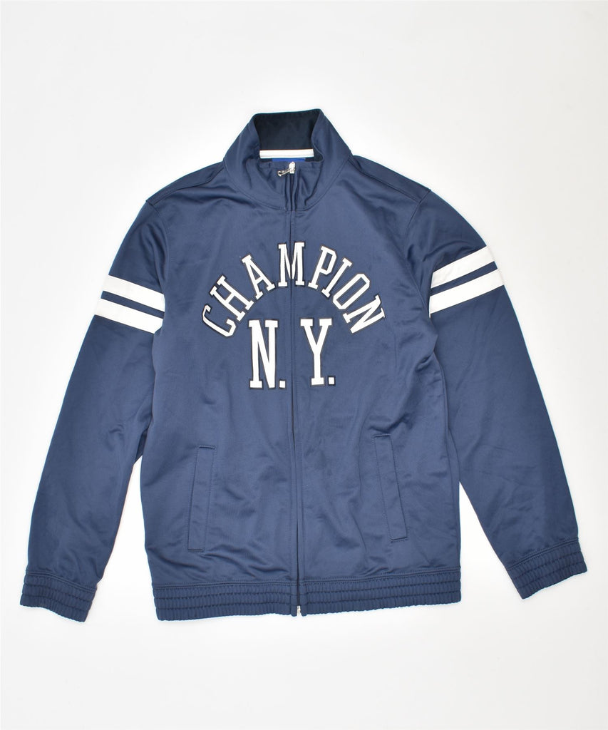 CHAMPION Boys Tracksuit Top Jacket 9-10 Years Medium Navy Blue Polyester | Vintage | Thrift | Second-Hand | Used Clothing | Messina Hembry 