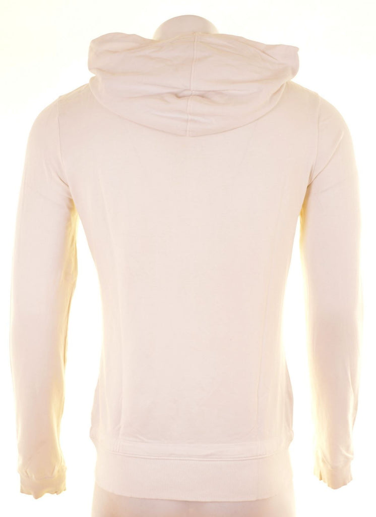 DIADORA Mens Zip Hoodie Sweater Medium White Cotton - Used & Vintage Designer Clothing Messina Hembry