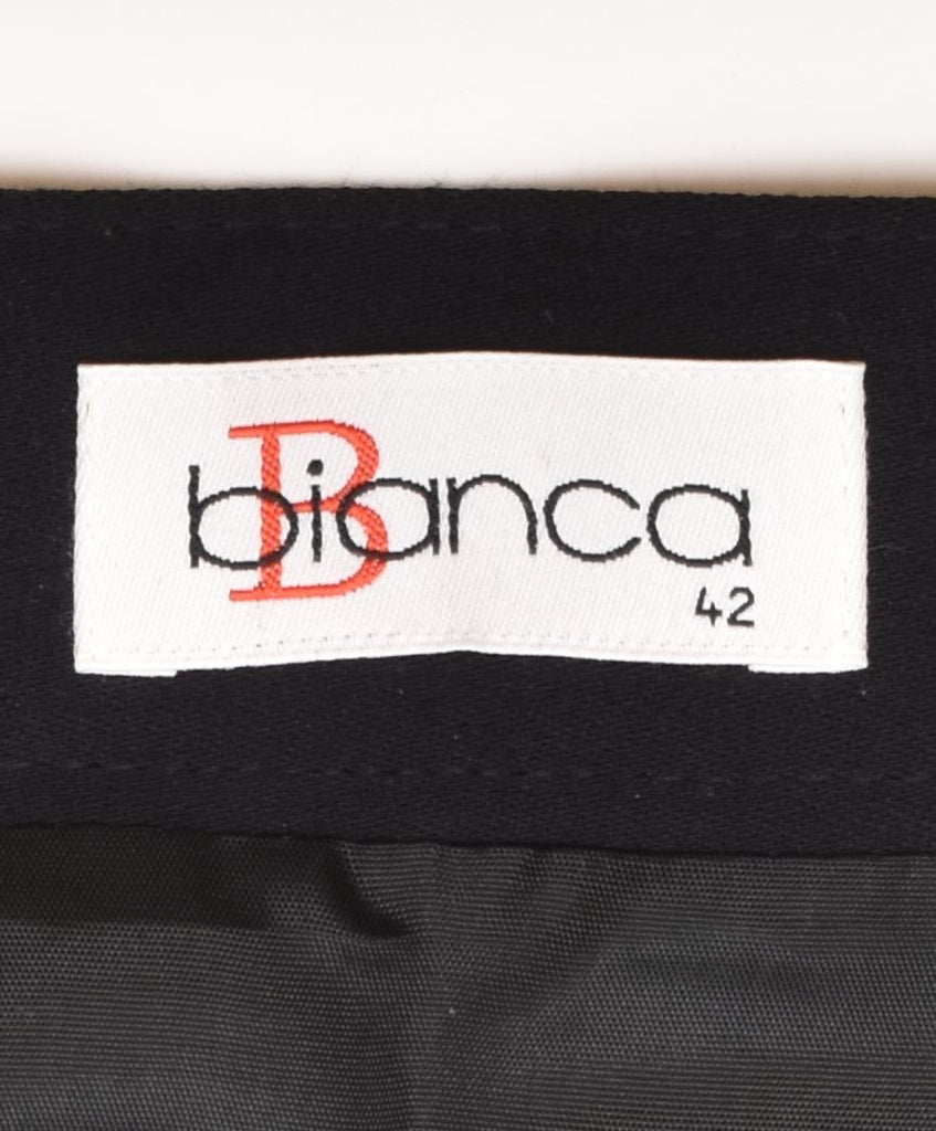 BIANCA Womens A-Line Skirt IT 42 Medium W30 Black Polyester Vintage | Vintage | Thrift | Second-Hand | Used Clothing | Messina Hembry 