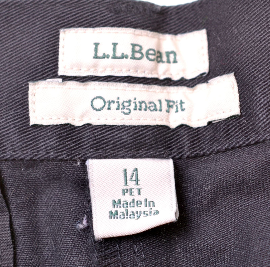 L.L.BEAN Womens Trousers US 14 XL W32 L26 Black Cotton Slim Fit - Second Hand & Vintage Designer Clothing - Messina Hembry