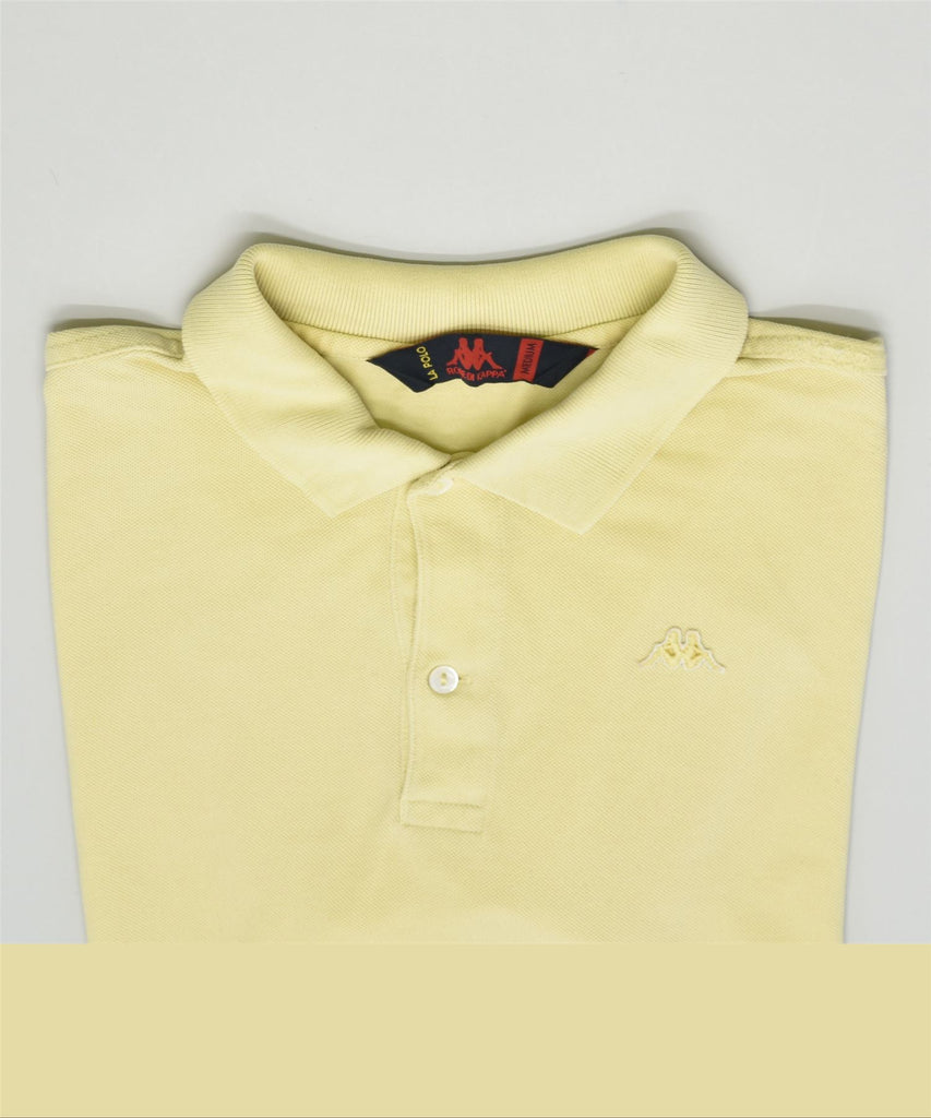 KAPPA Mens Polo Shirt Medium Yellow Cotton | Vintage | Thrift | Second-Hand | Used Clothing | Messina Hembry 