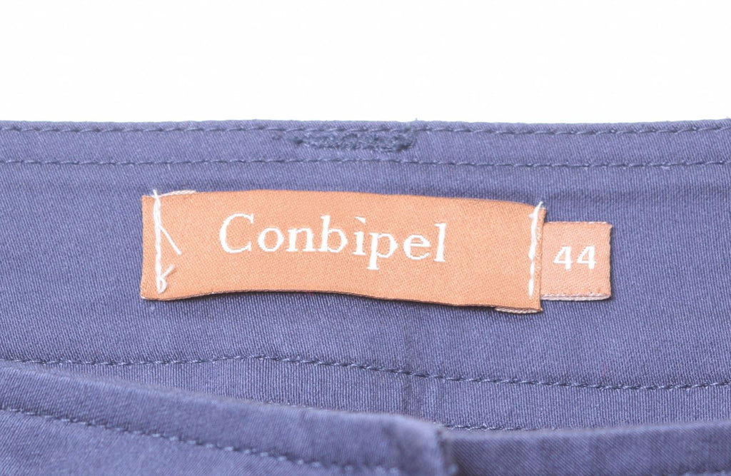 CONBIPEL Womens Trousers IT 44 W30 L29 Navy Blue Cotton - Second Hand & Vintage Designer Clothing - Messina Hembry